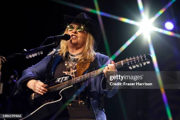 Melissa Etheridge performs onstage during Day 1 of the 2023 Stagecoach Festival on April 28, 2023 in Indio, California.