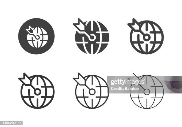 global targeted icons - multi series - improve customer experience stock illustrations