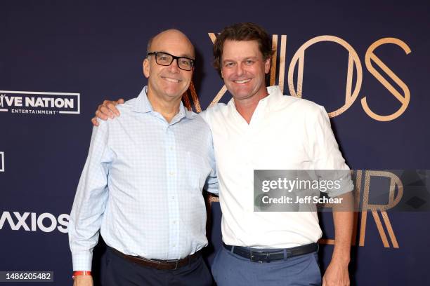 Mike Allen and Tyler Duvall attend the Axios After Hours Presented By Live Nation at National Building Museum on April 28, 2023 in Washington, DC.