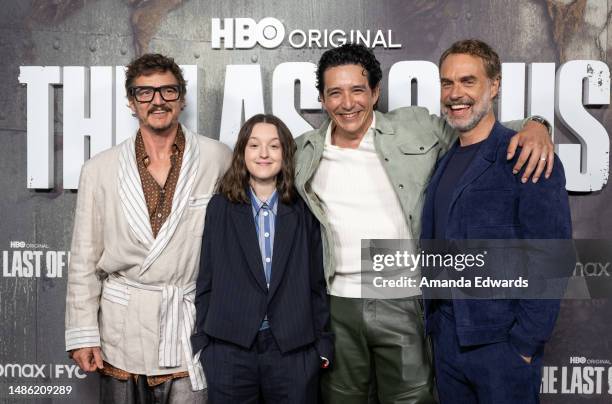 Actors Pedro Pascal, Bella Ramsey, Gabriel Luna and Murray Bartlett attend the Los Angeles FYC Event for HBO Original Series' "The Last Of Us" at the...