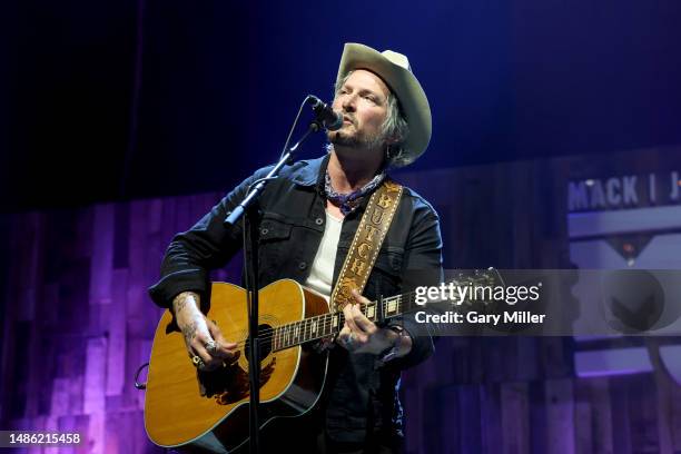 Butch Walker performs on stage during the 2023 Mack, Jack & McConaughey - Jack Ingram & Friends concert at ACL Live on April 28, 2023 in Austin,...