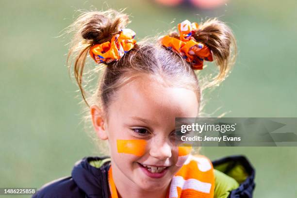 Giants fan looks on ahead of the round seven Super Netball match between Giants Netball and NSW Swifts at Ken Rosewall Arena, on April 29 in Sydney,...