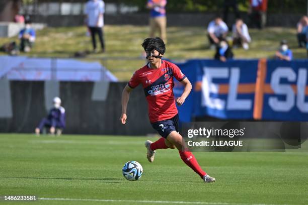 Ryo ENDO of IWAKI FC in action during the J.LEAGUE Meiji Yasuda J2 12th Sec. Match between Iwaki FC and V-Varen Nagasaki at Iwaki Green Field on...