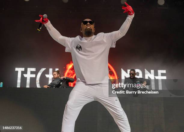 Tech N9ne during the Kelce Jam at Azura Amphitheatre on April 28, 2023 in Bonner Springs, Kansas.