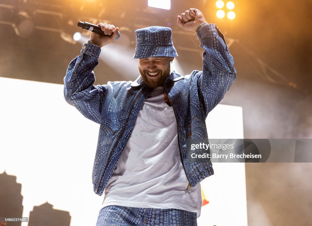 Travis Kelce during the Kelce Jam at Azura Amphitheatre on April 28