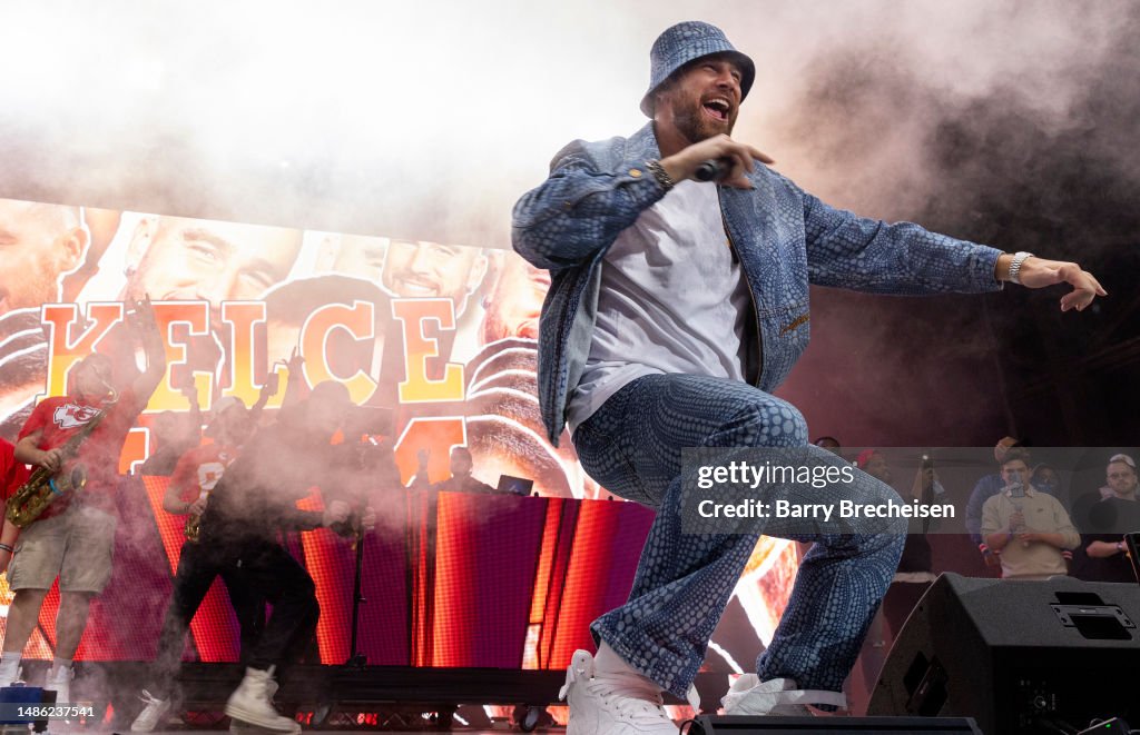 Travis Kelce during the Kelce Jam at Azura Amphitheatre on April 28