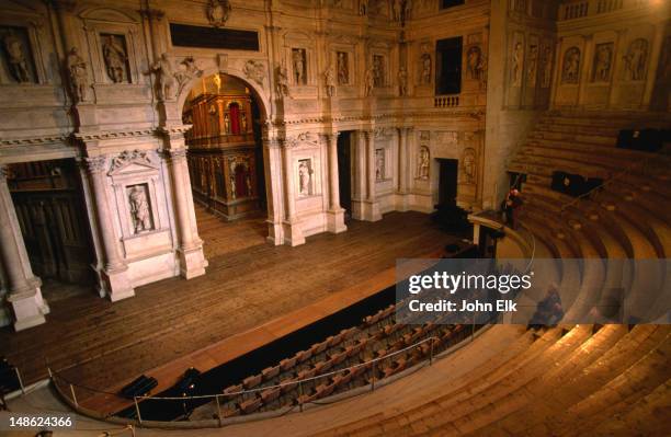 olympic theatre palladio (1580). - vicenza stock pictures, royalty-free photos & images
