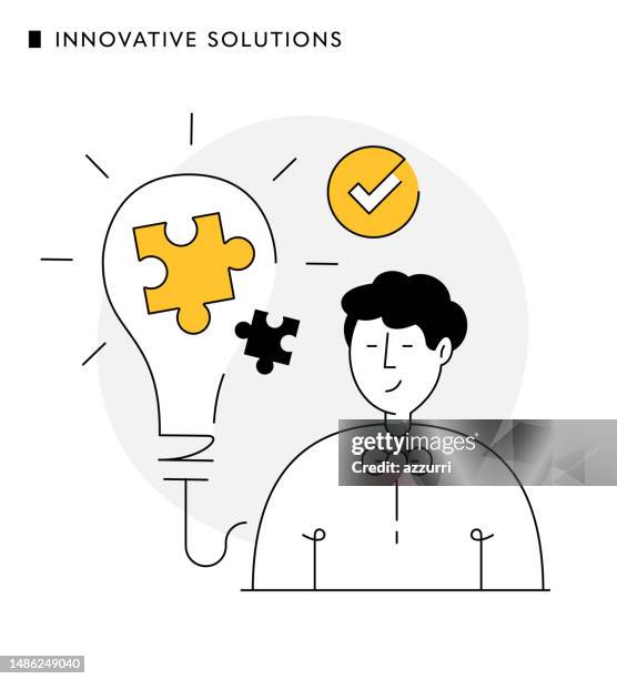 innovative solutions for your needs - problem solving concept stock illustrations