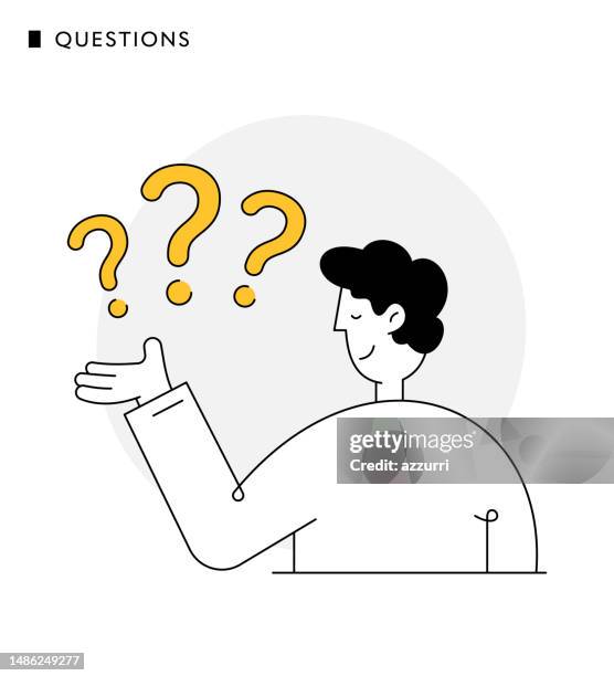 questioning the unknown concept - question mark background stock illustrations