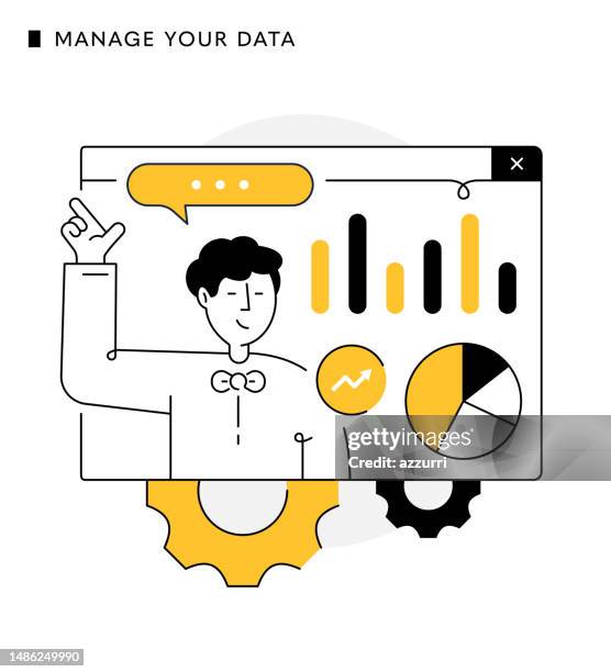 efficient data management for business success - data science stock illustrations