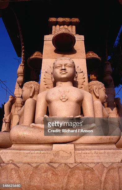statues at digambara jain temple - digambara stock-fotos und bilder