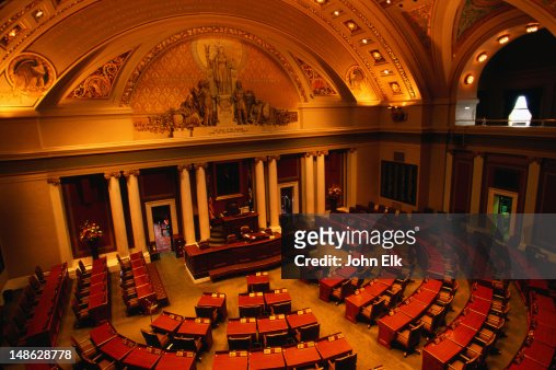 Inside the House Chamber of the Minnesota State Capitol - Minneapolis-St Paul, Minnesota