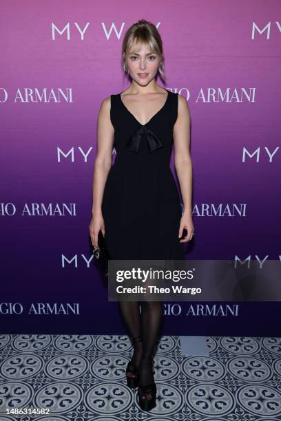 Anna Sophia Robb attends as Armani Beauty celebrates the launch of the My Way Refillable Parfum with Sydney Sweeney on April 28, 2023 in New York...