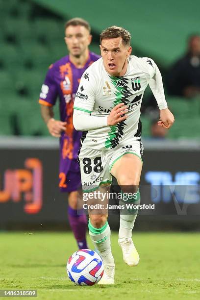 Neil Kilkenny of Western United runs down the field during the round 26 A-League Men's match between Perth Glory and Western United at HBF Park, on...