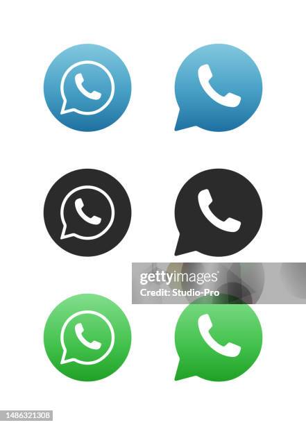 gradient vector mobile application message icon set with notification - telegram 幅插畫檔、美工圖案、卡通及圖標