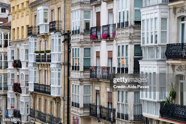 building facades. - vitoria spain stock-fotos und bilder