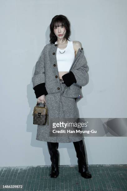 Taeyeon of South Korean girl group Girls' Generation attends the Louis Vuitton Pre-Fall 2023 Show on the Jamsugyo Bridge at the Hangang River on...