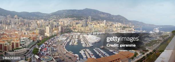 monaco marina - monte carlo aerial stock pictures, royalty-free photos & images