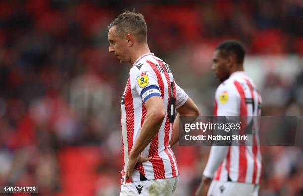 Phil Jagielka of Stoke City during the Sky Bet Championship between Stoke City and Queens Park Rangers at Bet365 Stadium on April 29, 2023 in Stoke...