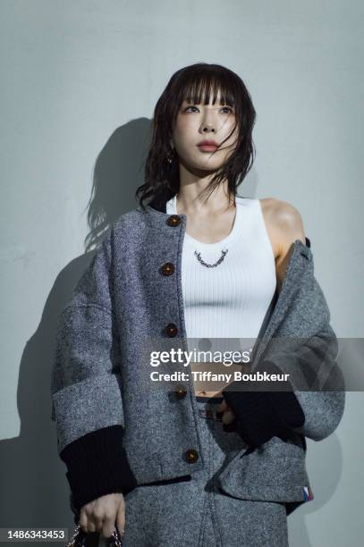 Taeyeon attends the Louis Vuitton Pre-Fall 2023 Show on the Jamsugyo Bridge at the Hangang River on April 29, 2023 in Seoul, South Korea.