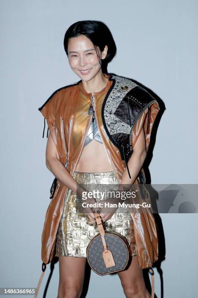 South Korean actress Kim Na-Young attends the Louis Vuitton Pre-Fall 2023 Show on the Jamsugyo Bridge at the Hangang River on April 29, 2023 in...