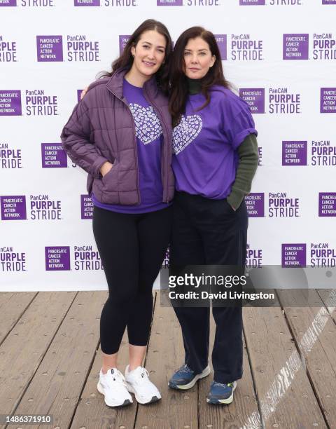 Emily Trebek and Jean Trebek attend PanCAN's Purplestride Los Angeles: The Walk To End Pancreatic Cancer at Santa Monica Pier on April 29, 2023 in...