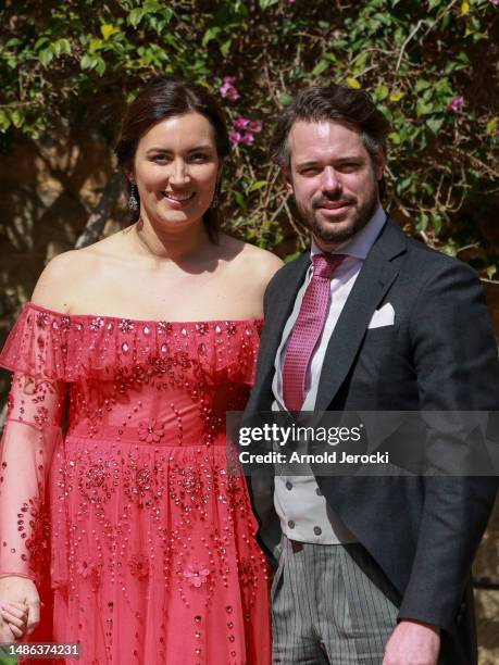 Prince Felix of Luxembourg and HRH Princess Claire of Luxembourg attends the religious Wedding Of Her Royal Highness Alexandra of Luxembourg &...