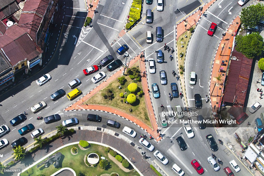 Aerial of city.