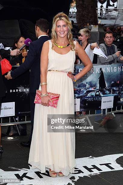 Francesca Hull attends the European premiere of "The Dark Knight Rises" at Odeon Leicester Square on July 18, 2012 in London, England.