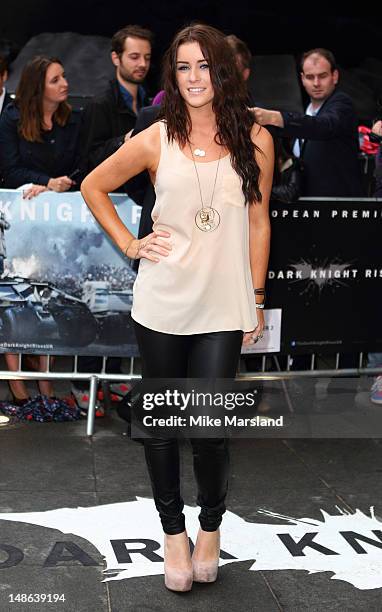 Lucy Jones attends the European premiere of "The Dark Knight Rises" at Odeon Leicester Square on July 18, 2012 in London, England.