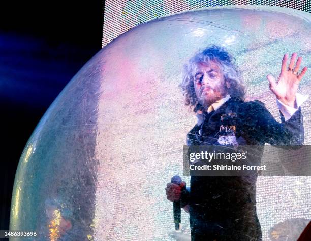 Wayne Coyne of The Flaming Lips performs at O2 Apollo Manchester on April 29, 2023 in Manchester, England.