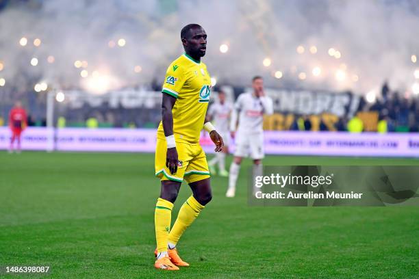 Moussa Sissoko of FC Nantes looks on during the French Cup Final match between FC Nantes and Toulouse FC at Stade de France on April 29, 2023 in...