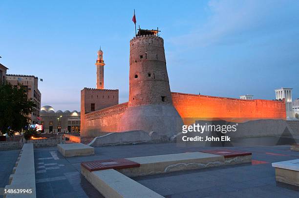 museum al fahidi fort, bur dubai. - bur al arab stock pictures, royalty-free photos & images