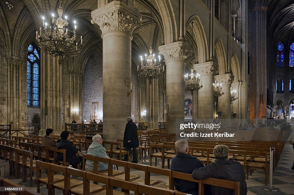 Notre Dame Cathedral interior.