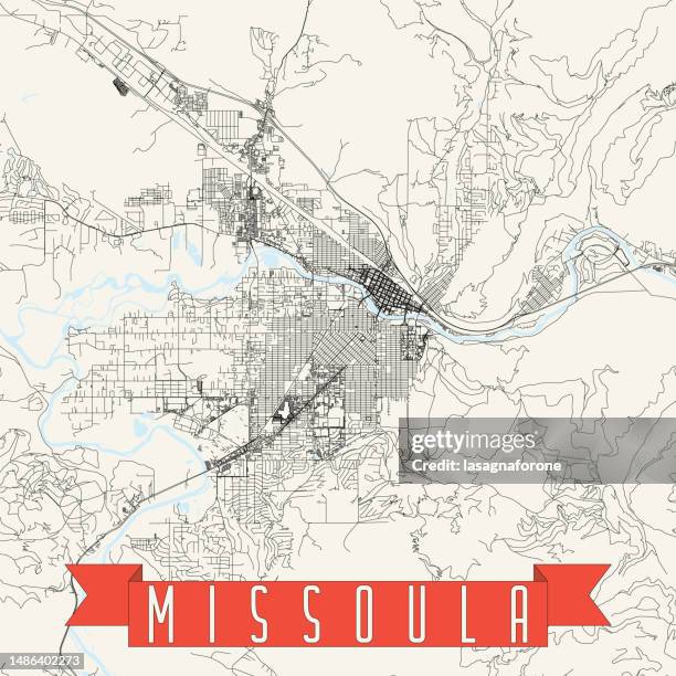 missoula, montana, usa vector map - missoula stock illustrations
