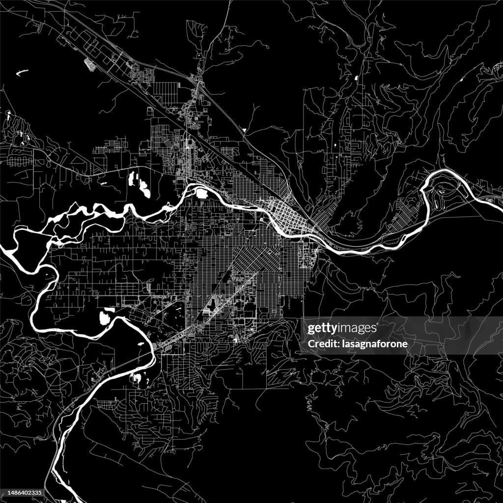 Missoula, Montana, USA Vector Map
