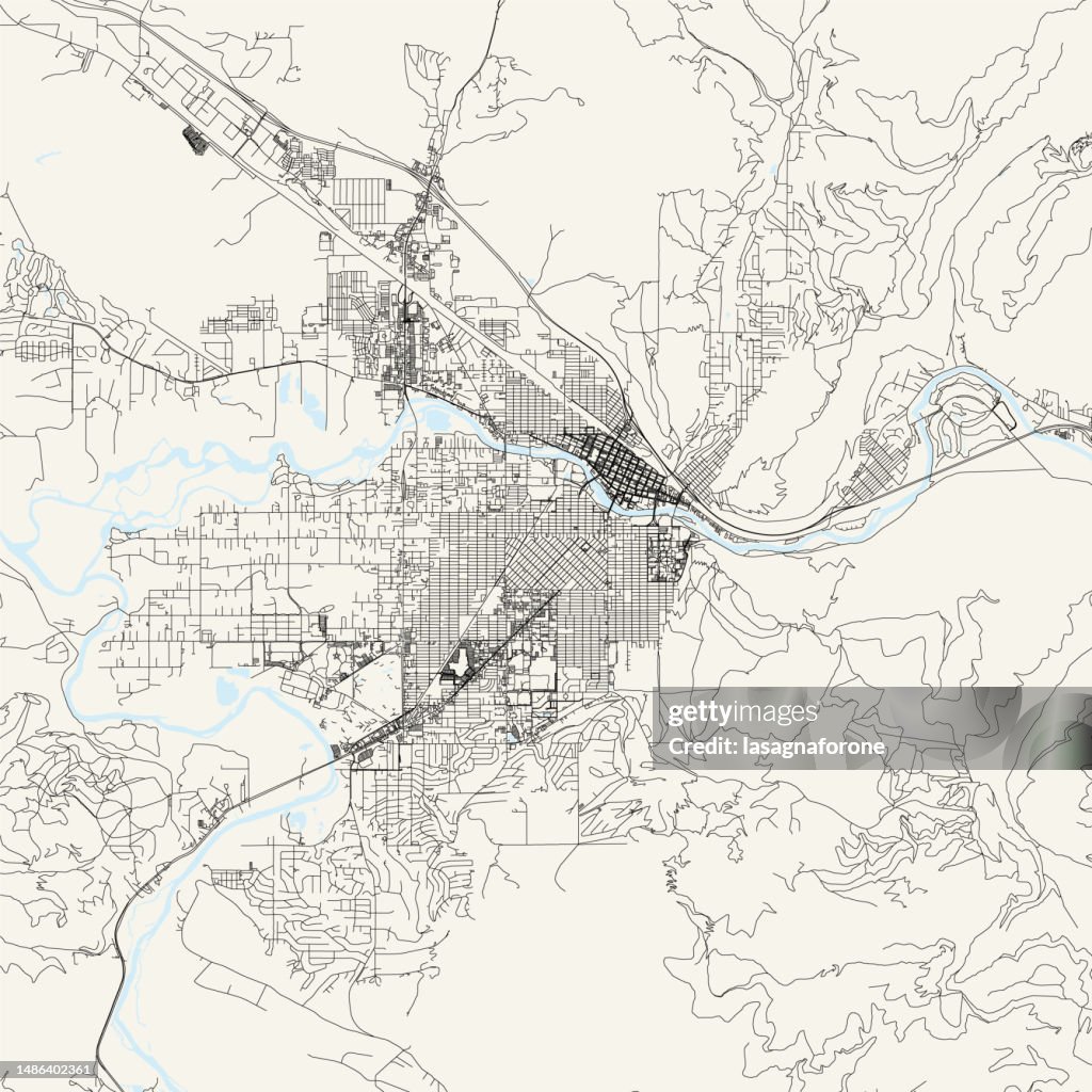 Missoula, Montana, USA Vector Map