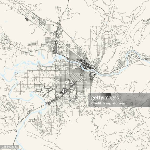 missoula, montana, usa vector map - missoula stock illustrations