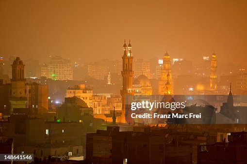 Azhar Hom Alazhar Park And The Old Town With Alazhar Mosque High-Res Stock Photo ...