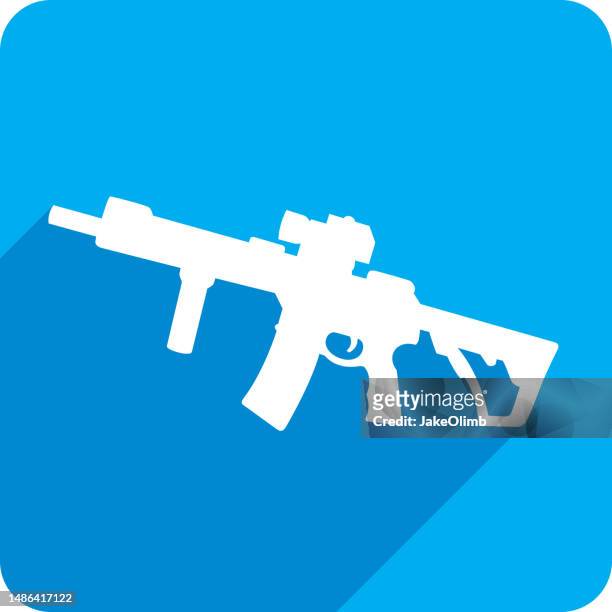 machine gun icon silhouette - trigger warning stock illustrations