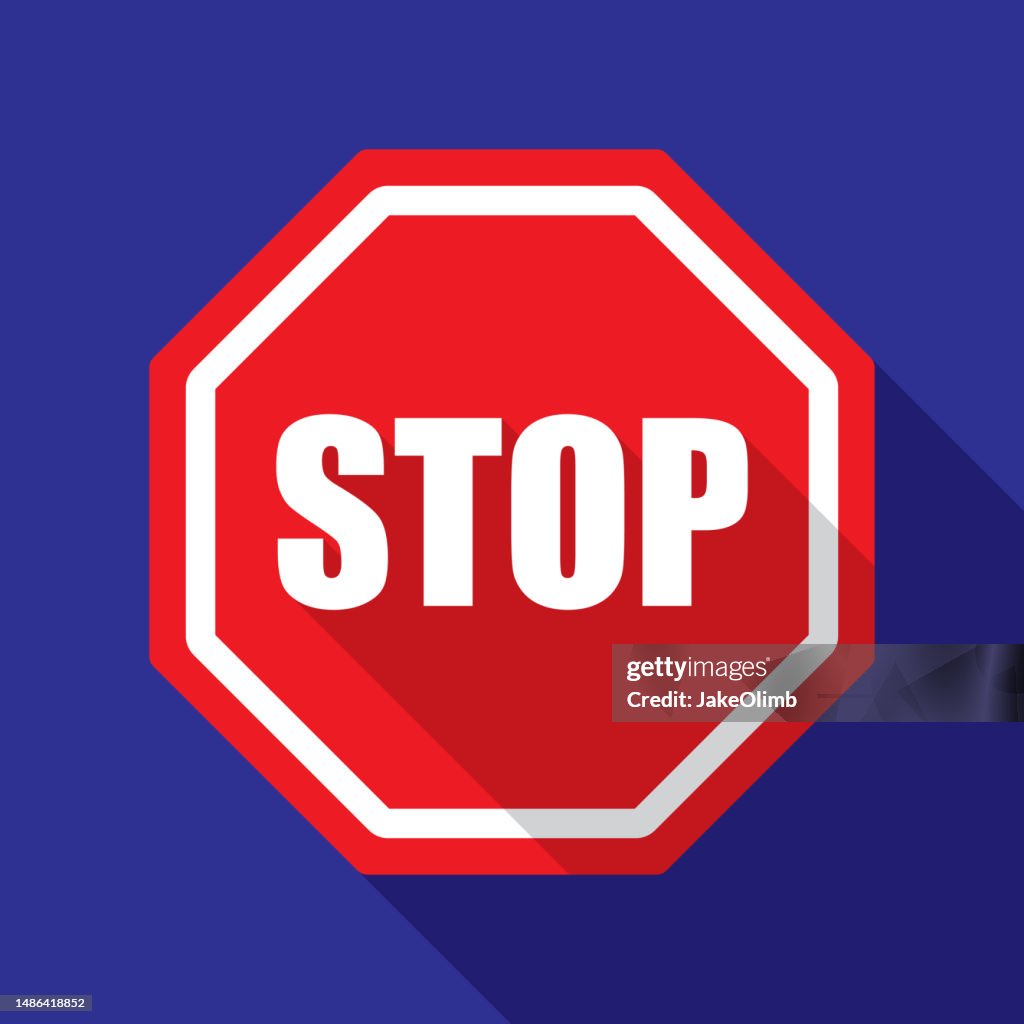 Stoppschild-Symbol flach