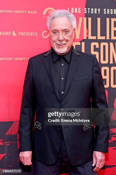 Tom Jones attends the "Long Story Short: Willie Nelson 90" Concert Celebrating Willie's 90th Birthday, presented by Blackbird, at Hollywood Bowl on...