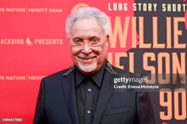 Tom Jones attends the "Long Story Short: Willie Nelson 90" Concert Celebrating Willie's 90th Birthday, presented by Blackbird, at Hollywood Bowl on...