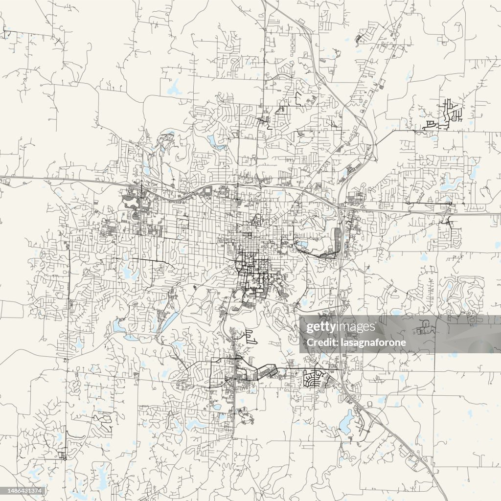 Columbia, Missouri, USA Vector Map