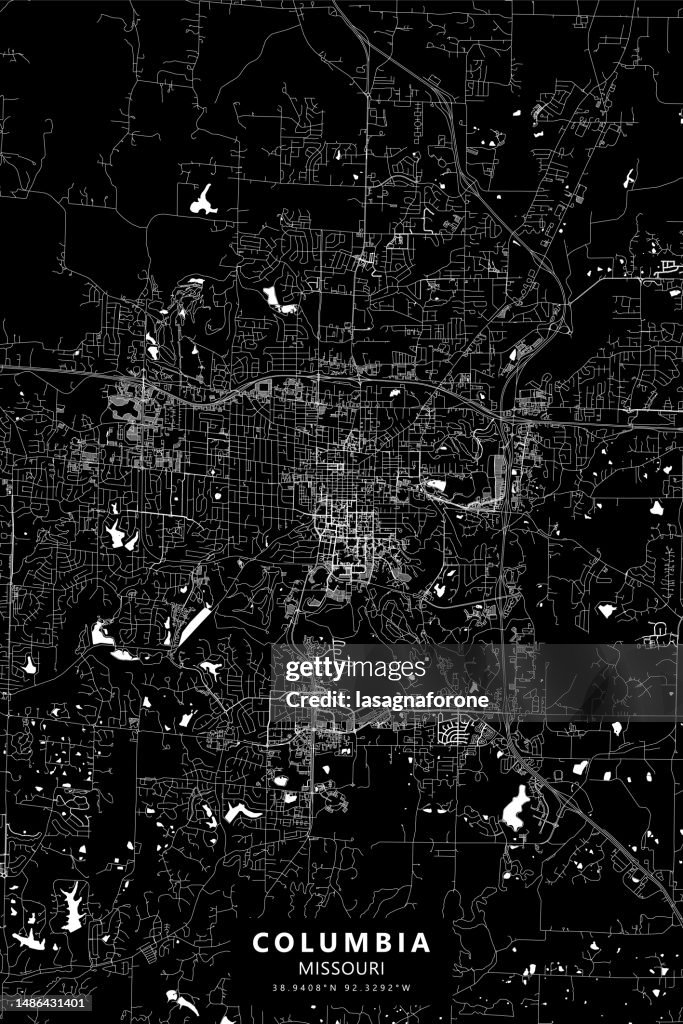 Columbia, Missouri, USA Vector Map