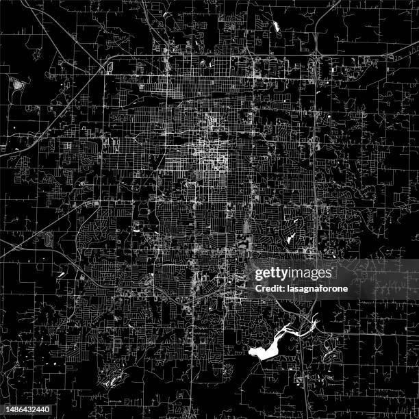 springfield, missouri, usa vector map - springfield missouri stock illustrations