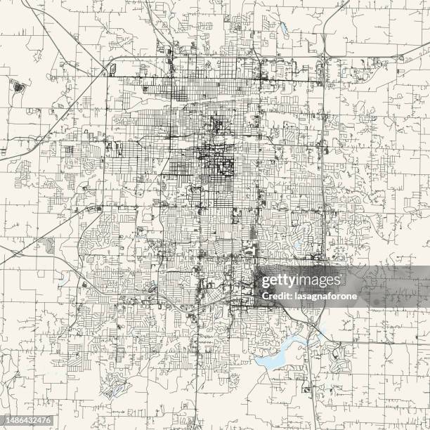 illustrations, cliparts, dessins animés et icônes de springfield, missouri, états-unis carte vectorielle - springfield missouri