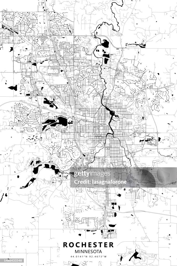 Rochester, Minnesota, USA Vector Map
