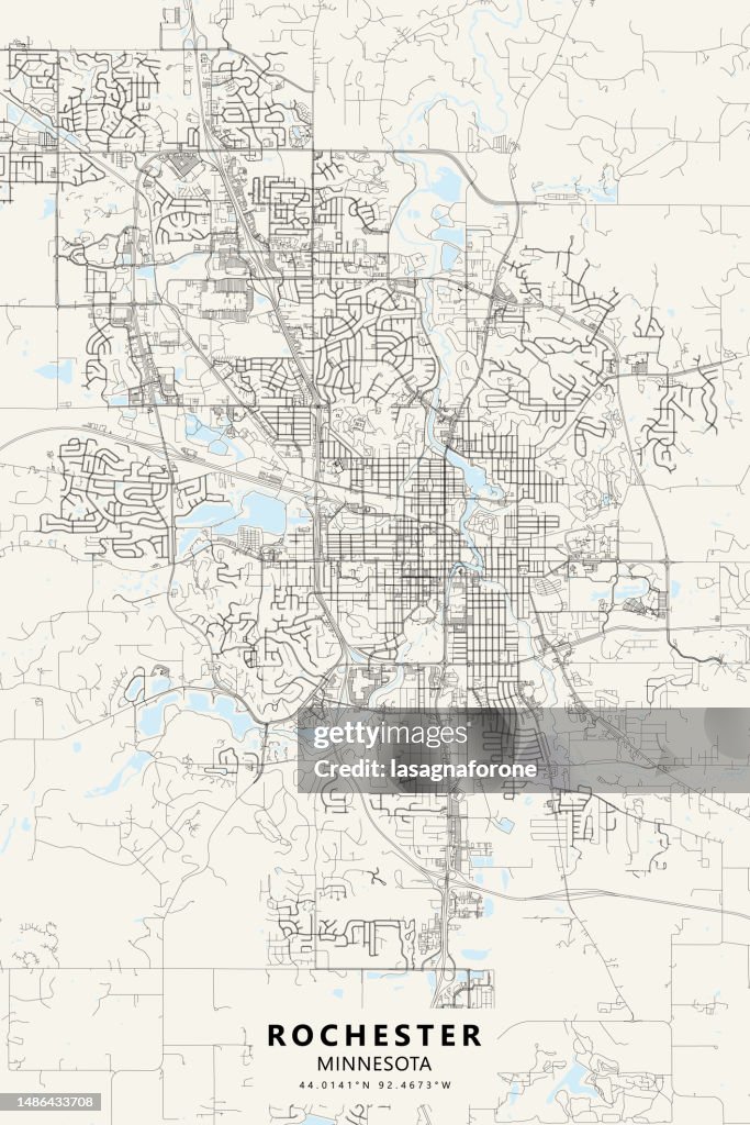 Rochester, Minnesota, USA Vector Map