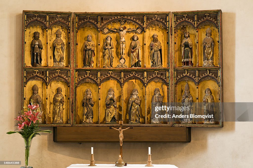 Triptych in Gamla Uppsala Kyrka.